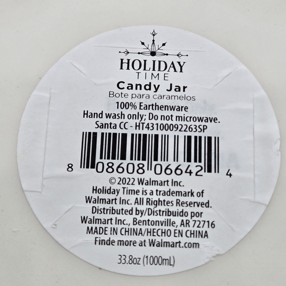 HOLIDAY TIME Christmas Santa Claus with Gingerbread Earthenware Candy/Cookie Jar - Picture 8 of 10